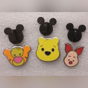 Disney Winnie the Pooh and Friends Pin Set - Yellow, Orange, Pink